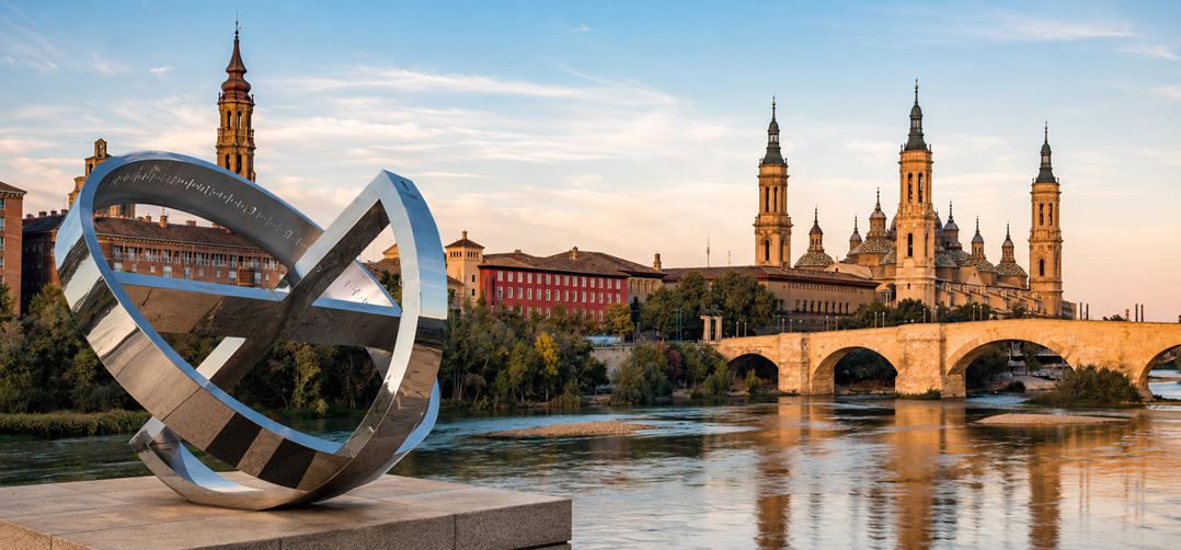 Vista panorámica de Zaragoza y la Basílica del Pilar