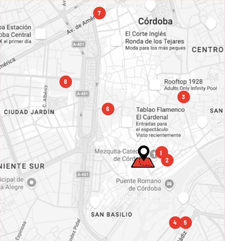 Mapa de localización de hoteles